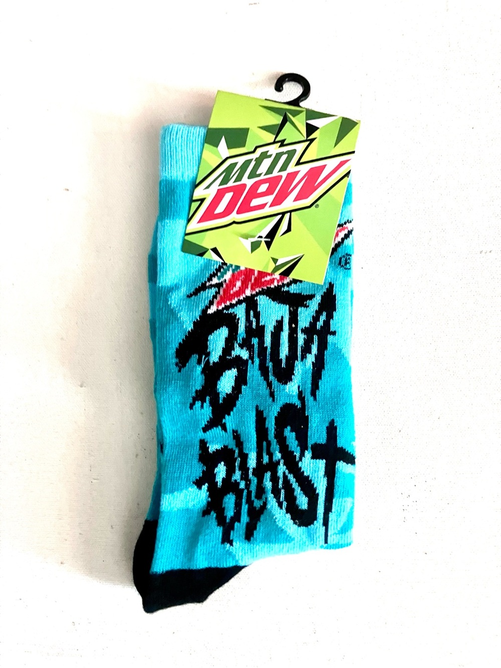 Mountain Dew Men’s Turquoise Crew Socks with Logo